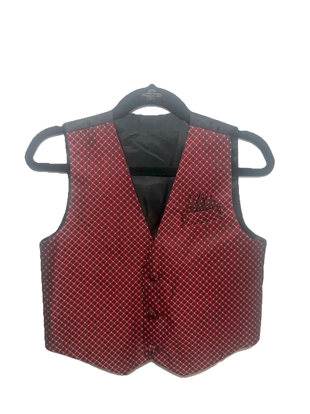 Kids Sz 4T Red Patterned Dress Vest - Classic Formal Waistcoattt